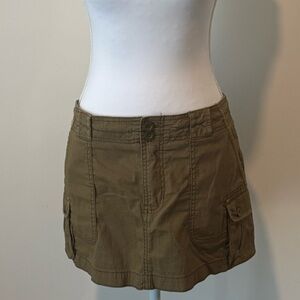 Abercrombie & Fitch 2000s Olive Utility Micro Mini Skirt 🌿